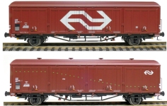 Exact-Train EX20820 - H0 - 2-tlg. Set Gedeckter Güterwagen Rotterdam Feyenoord, NS, Ep. IVa